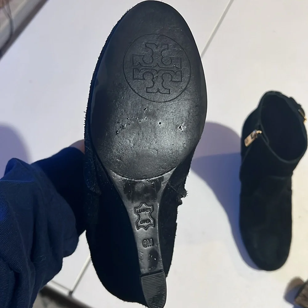 Tory Burch, Milan suede black ankle boots women’s size 6